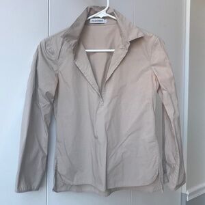 Jil Sander 3/4 sleeve cotton blouse size 34 eu